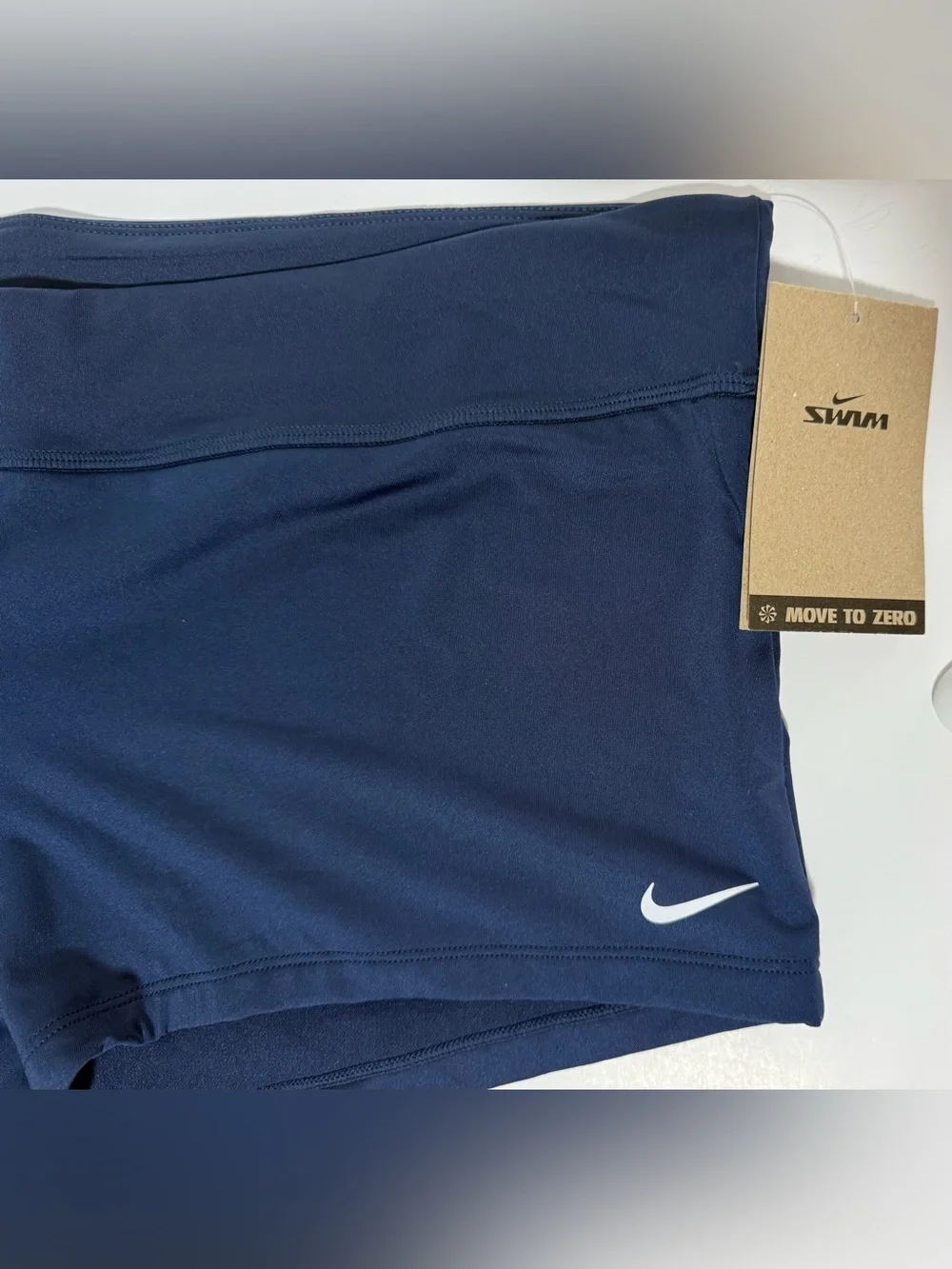 Nike Swim Women’s XXL Navy Blue Boyshort Swim Shorts NWT Swoosh Stretch